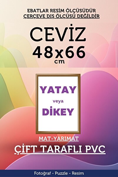 Atlas Sanat Galerisi 22mm-48x66 Cm Mat Pvc Li Camsız Fotoğraf Puzzle Belge Çe...