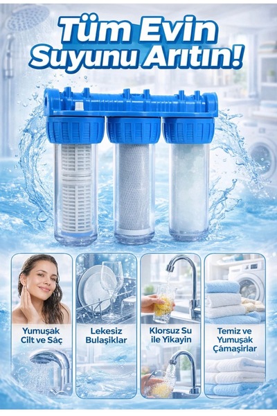 Plus DAİRE YAZLIK VİLLA EV BİNA GİRİŞİ KİREÇ VE TORTU ÖNLEYİCİ SU ARITMA KABI...