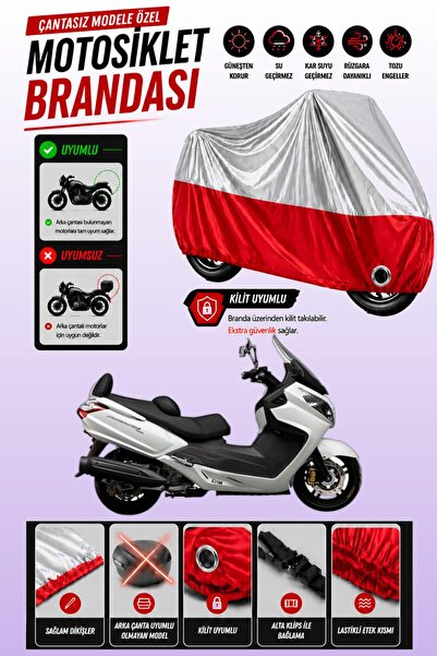 Cemku Twin غطاء محرك متوافق مع SYM Maxi 400i باللون الرمادي من الأعلى والأحمر...