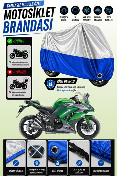 Cemku Twin غطاء محرك متوافق مع كاواساكي Z 1000 SX باللون الرمادي من الأعلى وا...
