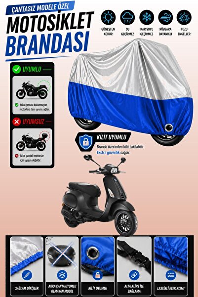 Cemku Twin غطاء محرك متوافق مع Vespa Sprint S 150 باللون الرمادي من الأعلى وا...