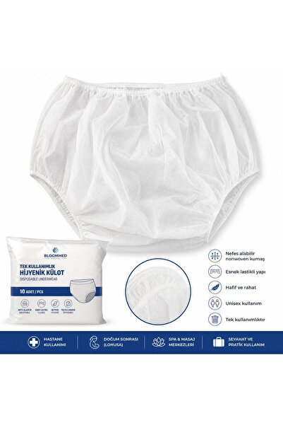 BLOOMERS Tek Kullanımlık Tela Külot Beyaz L Beden 10 Adet