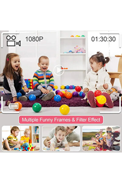Store Çocuk Mini Kamera Fotoğraf Makinesi Pembe Dijital Oyuncak Fotoğraf Maki...