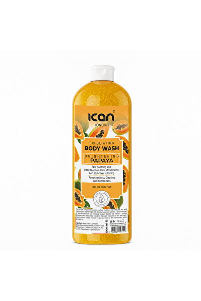 Ican London غسول الجسم المبيض بالبابايا 1000 مل - جل استحمام مقشر ومنعم للبشر...