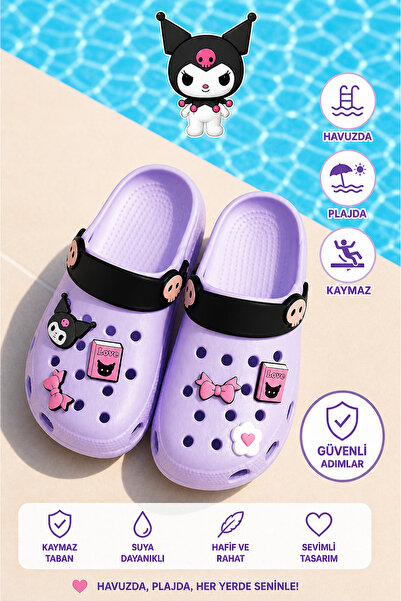 Kid's World Παντόφλες δρόμου για κορίτσια με χαρακτήρες Kuromi, κλειστή πισίν...