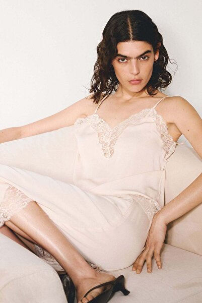 H&M Lace-trimmed strappy top