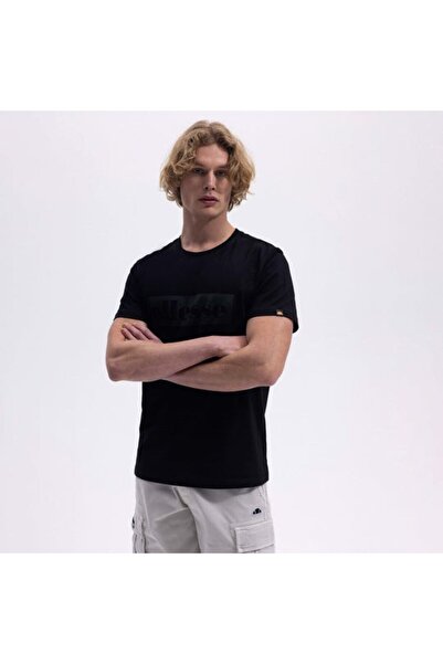 Ellesse Tricou negru pentru bărbați cu guler rotund EM589