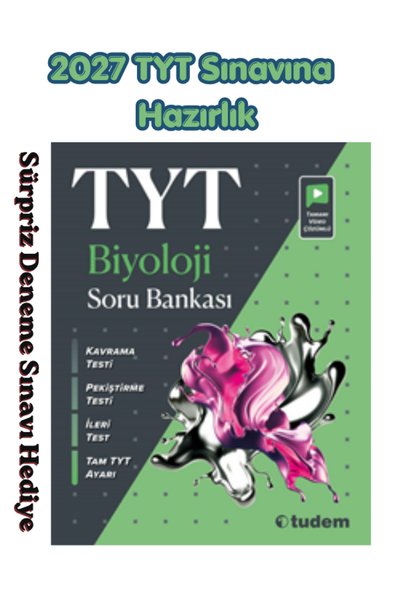Tudem Tudem TYT Bİyoloji Soru Bankası Deneme Hediyeli 2027 YKS Sınavına Hazırlık