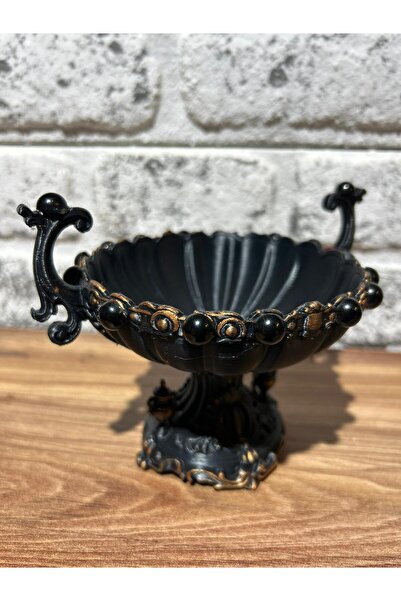 prestij3d design Gold Detaylı Siyah Püsküllü Dekoratif Şekerlik-Lokumluk-Şık ...