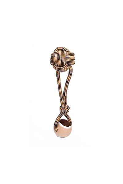 OEM Jucărie pentru câini, Sfoară cu nod și minge, Maro, 32cm