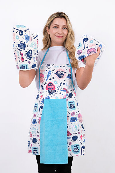 Casasro Set of 4 Damla Waterproof Kitchen Aprons