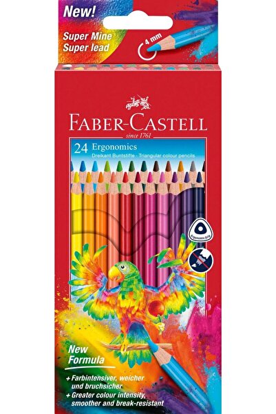 Faber Castell Триъгълни цветни моливи 24 цвята Ергономични Фабер-Кастел