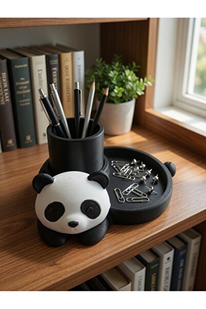 MYCRAFT3D Panda Tasarımlı Masaüstü Kalemlik ve Organizer – Çok Amaçlı Ofis Dü...