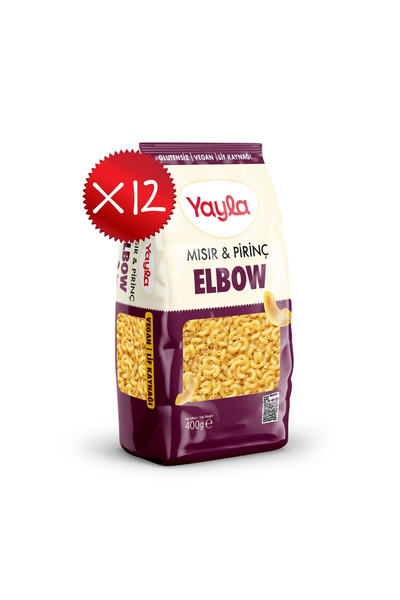 Yayla Mısır ve Pirinç Elbow Makarna 400 g x12