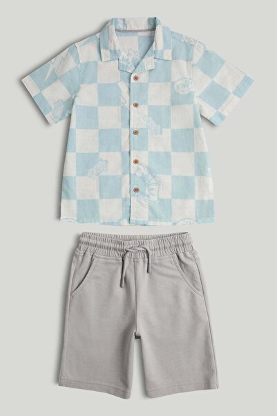 MOTHERCARE طقم قميص وشورت بنقشة مربعات