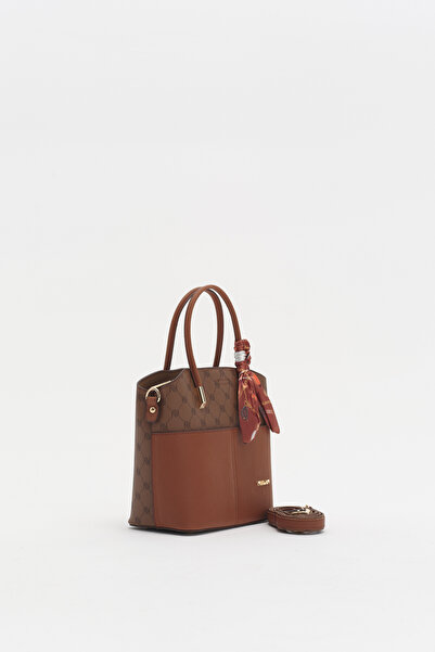 Nihan Monogram Tote Çanta Taba