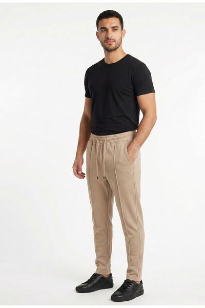 just wear zt Premium Unisex Yan Cepli, Önü Çımalı, Paça Düz Modern Jogger Pan...