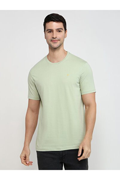 Raymond By Styli Green Cotton Regular Fit Solid T-Shirt