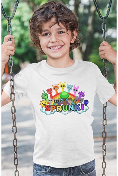 SEVBANO Tricou pentru copii cu imprimeu Sprunki, unisex, cu desene animate (1...