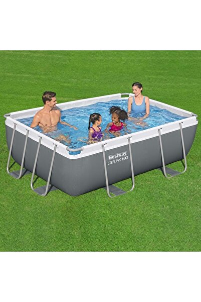 BESTWAY Steel Pro MAX Gölgelikli Prefabrik Dikdörtgen Havuz Seti 282 cm x 196 cm x 84 cm BW592