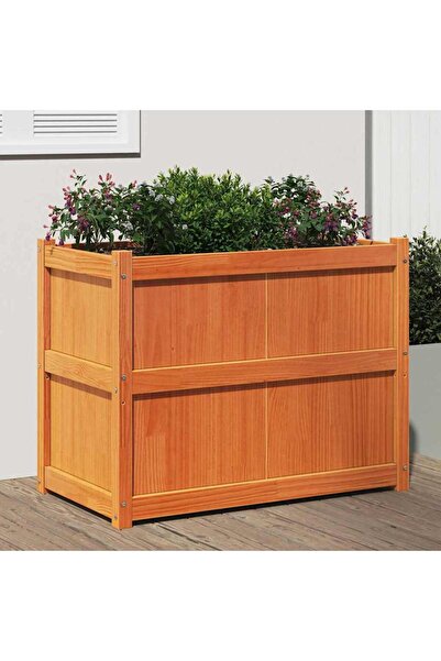 vidaxl Jardiniera de gradina, maro ceruit, 90x50x70 cm, lemn masiv pin