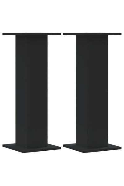 vidaxl Suporturi de plante, 2 buc., negru, 30x30x80 cm, lemn prelucrat