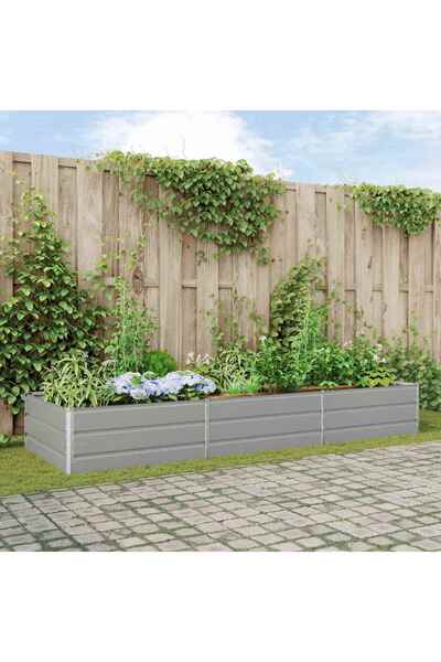 vidaxl Jardiniera Gri deschis 290 x 100 x 45 cm Otel Galvanizat
