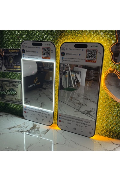 DHELEKTROMARKET 150x65 cm Instagram Hikaye Tasarım Neon Aynası