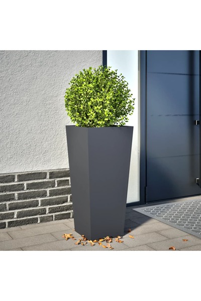 vidaxl Jardiniera de gradina, antracit, 35x35x75 cm, otel