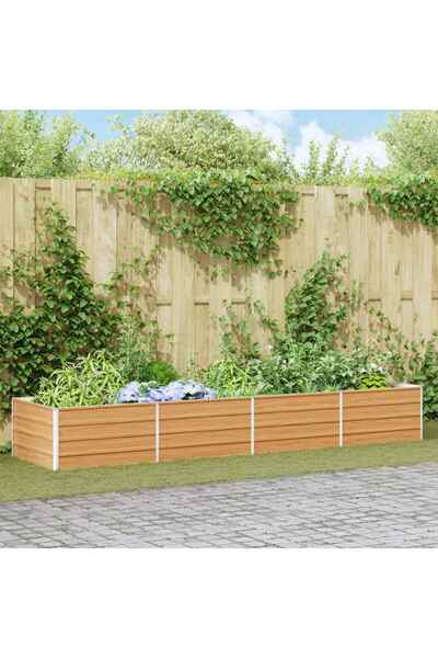 vidaxl Strat inaltat de gradina Maro deschis 320 x 80 x 45 cm