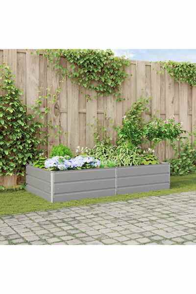 vidaxl Jardiniera Gri deschis 195 x 100 x 45 cm Otel Galvanizat