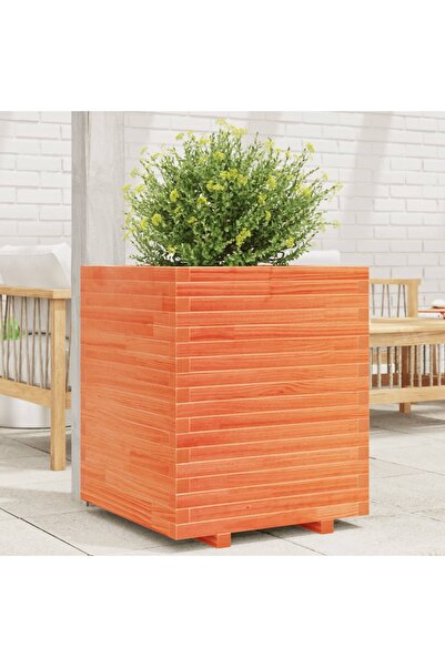 vidaxl Jardiniera de gradina, maro ceruit, 60x60x72 cm, lemn masiv pin
