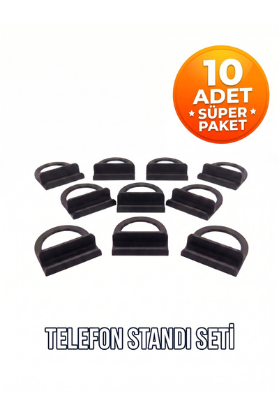 Orvenheim 10'lu Telefon Standı Seti - Masa Üstü Telefon Tutucu Organizatör Sü...