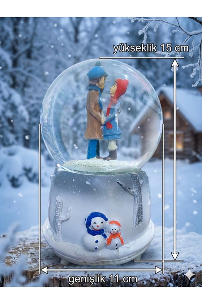 çınaroğlu avm BÜYÜK BOY Kar Küresi Kar Küresi Snowy Birbirine Sarılan Çift Pi...