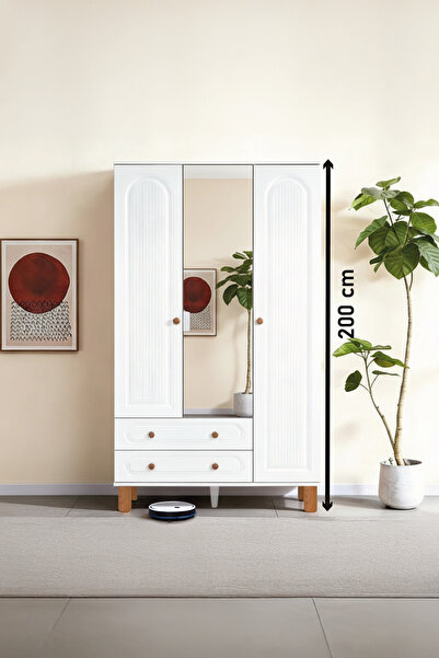 Kilim Mobilya Bohera Plus Aynalı Üç Kapaklı Dolap