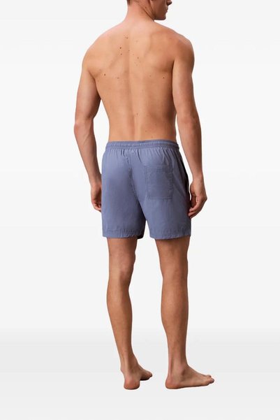 Calvin Klein Erkek Beli Lastikli ve İp Bağlamalı Logo Detaylı Normal Kesim Lila Deniz Şortu