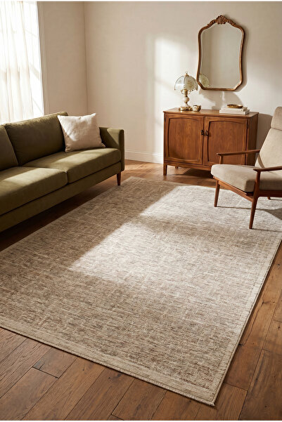 SERENZA HOME LİVİNG Taş Gri Vintage Halı Minimal Dokulu Modern Salon Halısı