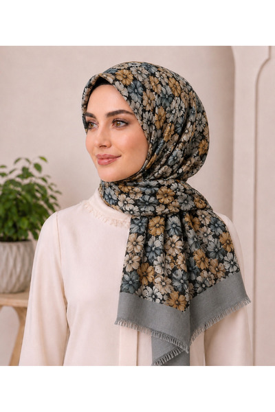 Butik Çiçek Desen Yüzde 95 Pamuk Kaliteli Eşarp Yazma