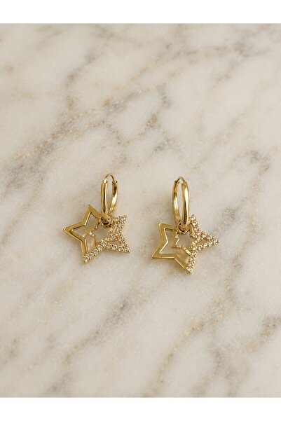 Sistersco Starry Gold Color Steel Women's Earrings