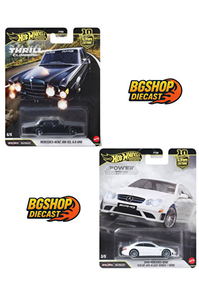 HOT WHEELS Mercedes-Benz 300 SEL 6.8 AMG - 2008 Mercedes-Benz CLK 63 AMG Blac...