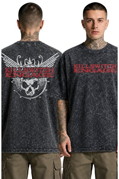 Fuddy Moda Tricou unisex cu imprimeu pe spate Killswitch Engage, tricou retro...