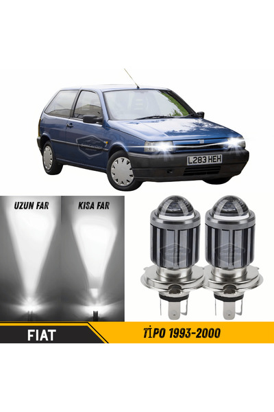 caralp Fiat Tipo 1993-2000 Uyumlu Mercekli Far Ampulü Led Xenon Beyaz Şimşek ...