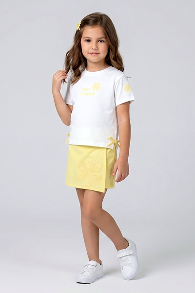 Dmb Girl's Bow Detailed Shorts and Skirt Set
