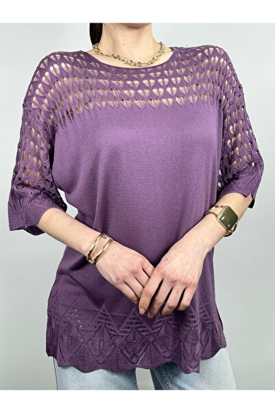 GND Openwork Heart Patterned Viscose Knitwear Blouse