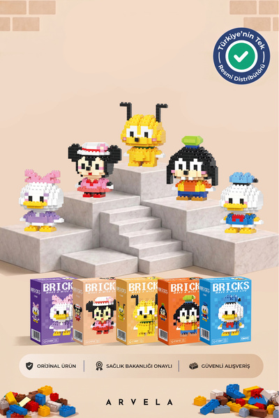 Arvela Bricks Disney Serisi: Donald & Daisy & Minnie & Pluto & Goofy Beşli Se...