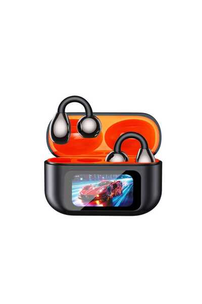 trands Multi-Mode Display Wireless Clip-On Earbuds, Black