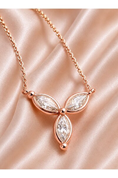 Cecile Jewellery Altın Kaplama Star Gümüş Kolye, 925 Ayar Zirkon Pırlanta Sta...