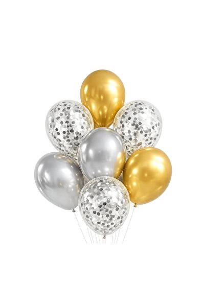 Patladı Gitti Graduation Party Set – Gold Silver Balloon Set Pole Star Concep...