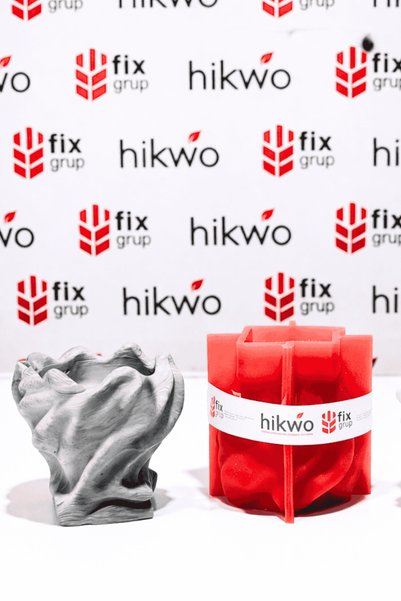 Hikwo Sonsuz Tasarım Mumluk ve Saksı Silikon Kalıp - Taş Tozu Kalıbı - K46343
