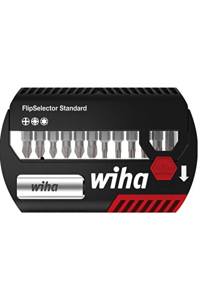 wiha Set biți FlipSelector Standard, PH / PZ / TX negru/roșu, 15 bucăți, cu c...